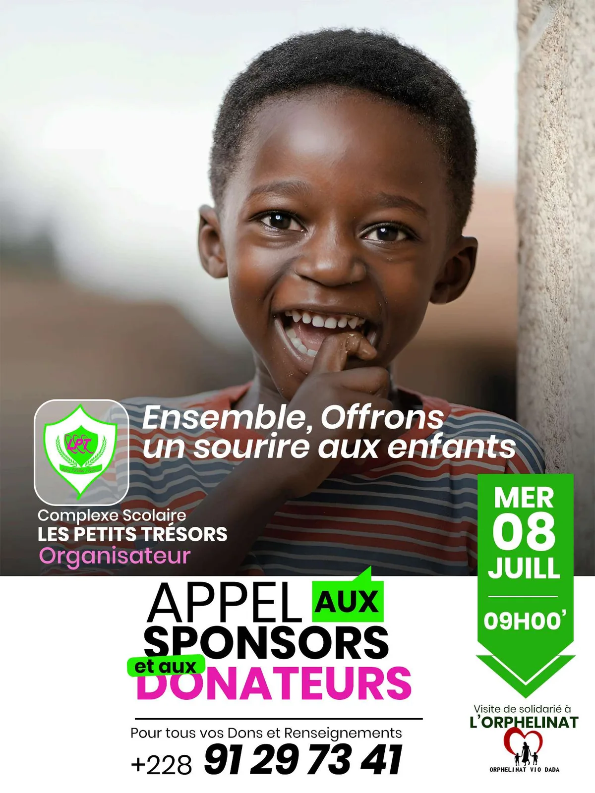 Complexe Scolaire Les Petits Trésors — Appel aux sponsors